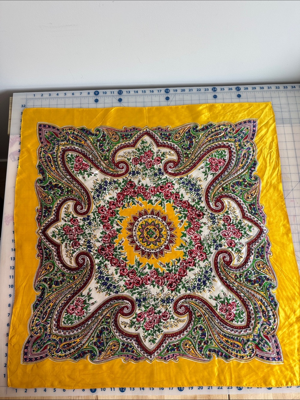 Yellow Floral Paisley Medallion